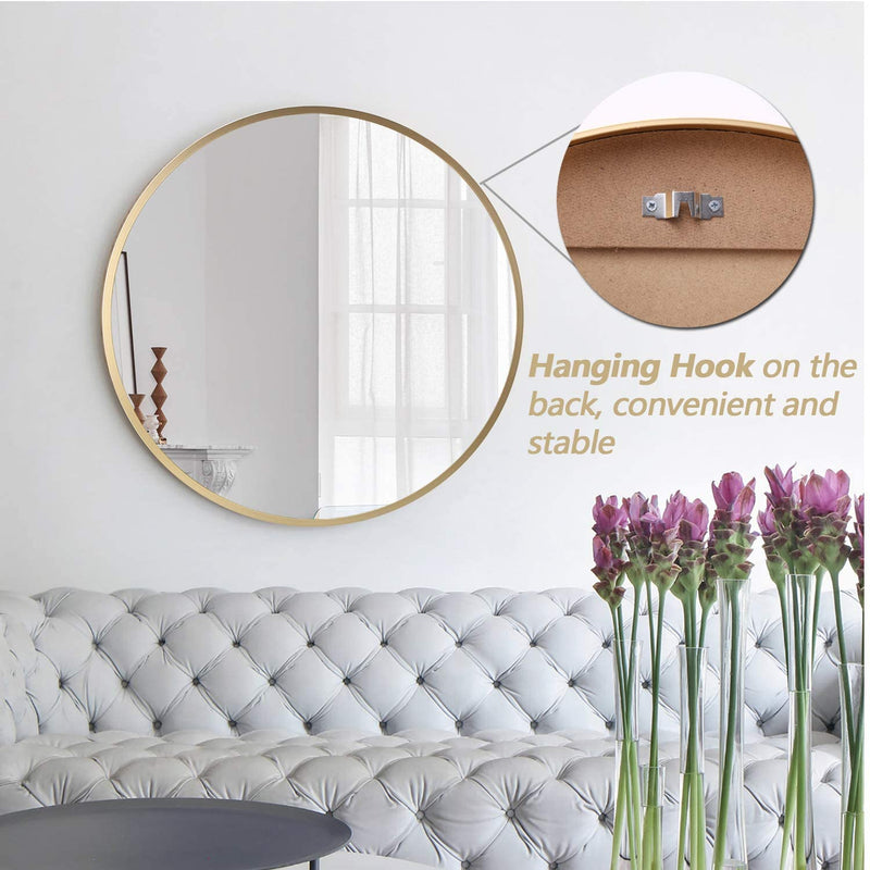 Round Metal Frame Wall Mirror