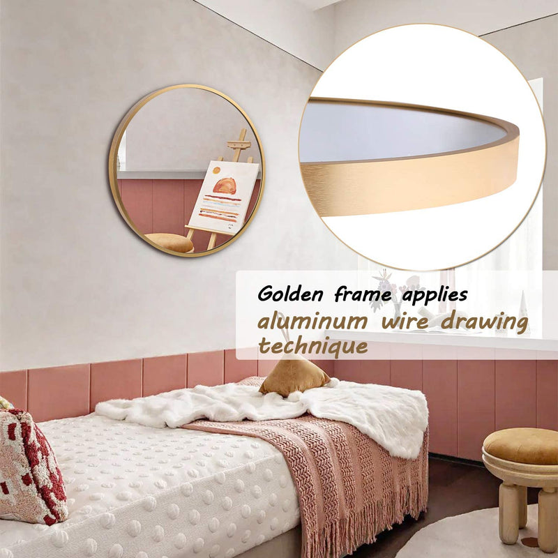 Round Metal Frame Wall Mirror